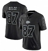 Men's Kansas City Chiefs #87 Travis Kelce Black Reflective Limited Stitched Jersey,baseball caps,new era cap wholesale,wholesale hats
